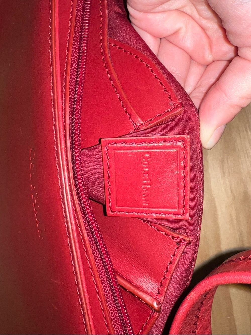 Cole Haan Crimson Leather Shoulder Bag - Picture 5 of 7